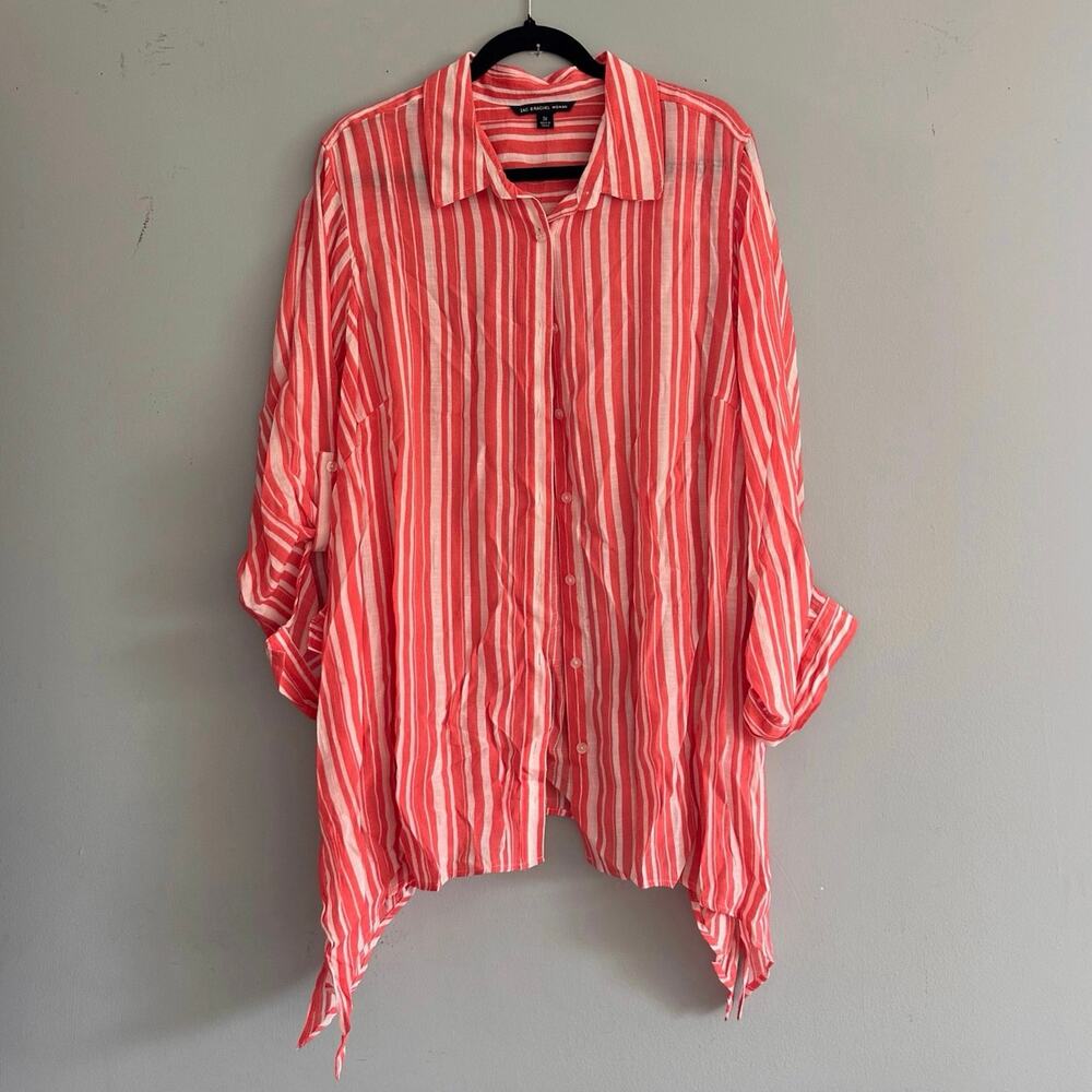 Zac & Rachel Woman 2X Button Down Long Sleeved Blouse Blouse